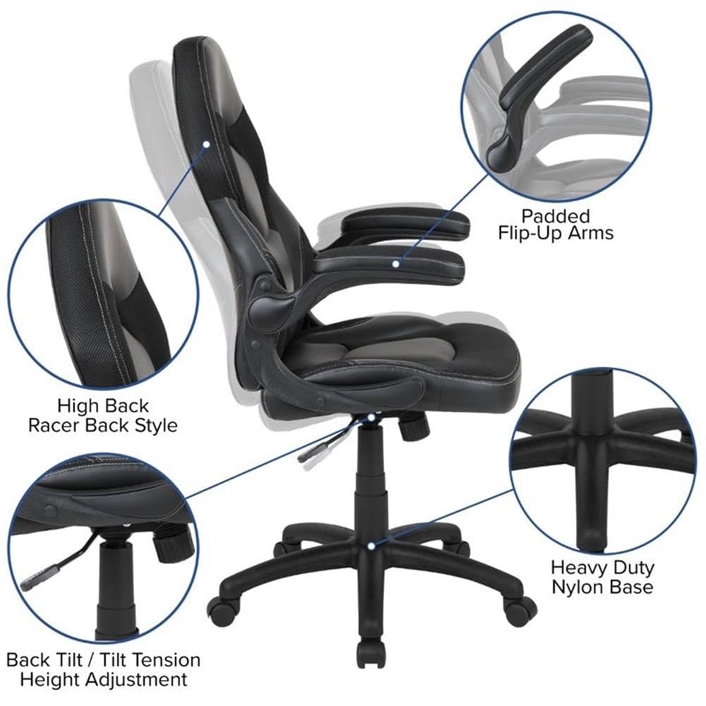 BOWERY HILL 2-Piece Black Gaming Desk Set with Monitor Stand - Perfect for PC Gaming Setup, Home Office & Streaming Station