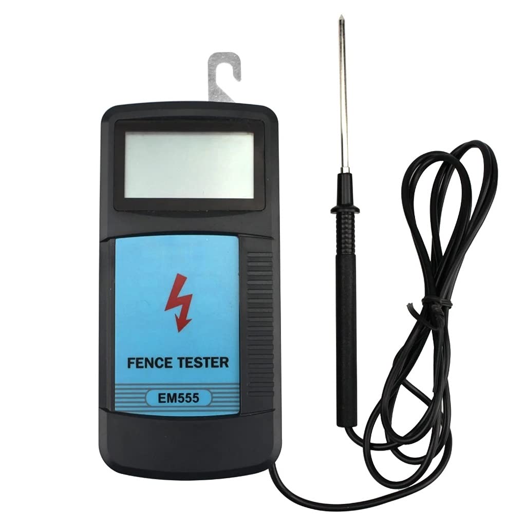 EM555 Electric Fence Tester - 300V to 9900V Voltage Detector Keychain for Livestock & Farm Security | Portable Fence Controller Measurement Tool for Ranch, Garden & Agricultural Use
