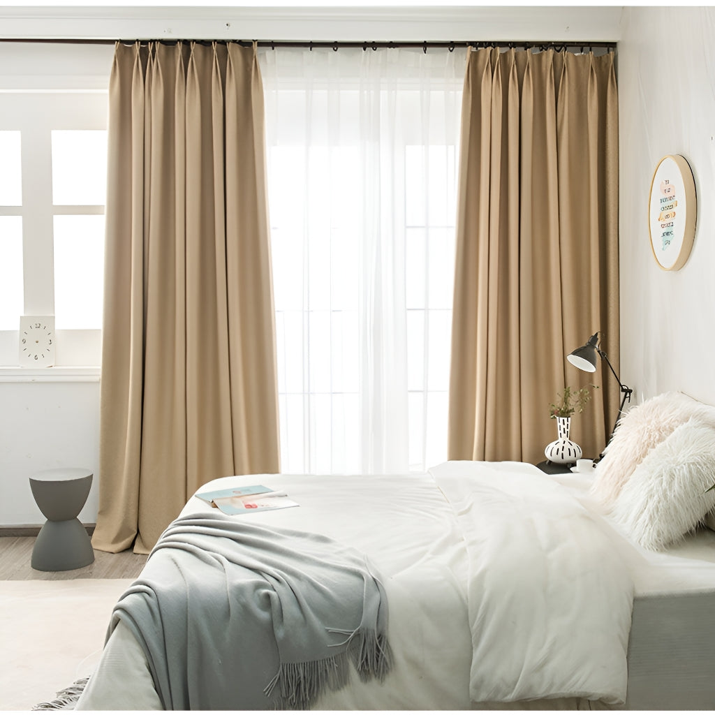 Josie Solid Soundproof Blackout Custom Curtains - Thermal Insulated Noise Reducing Drapes for Bedroom, Living Room & Home Theater - Perfect for Light Blocking and Privacy