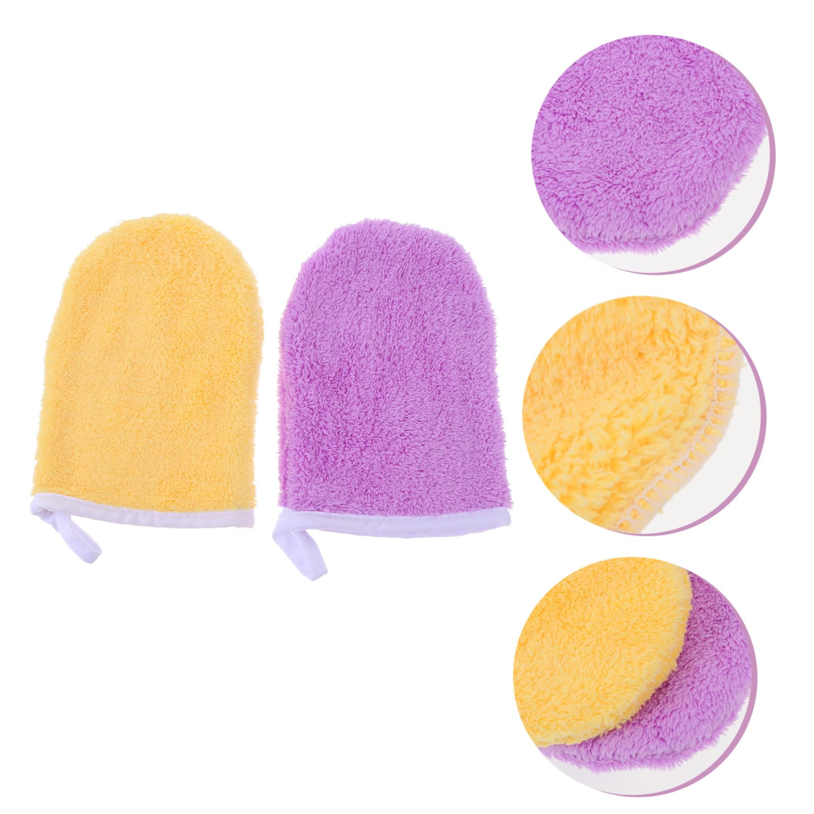 SaditY 8 Pcs Makeup Remover Gloves - Exfoliating Facial Mitts & Microfiber Washcloths for Gentle Cleansing | Reusable Bath Mitts & Makeup Pads | Perfect for Spa, Travel & Daily Skincare Routine