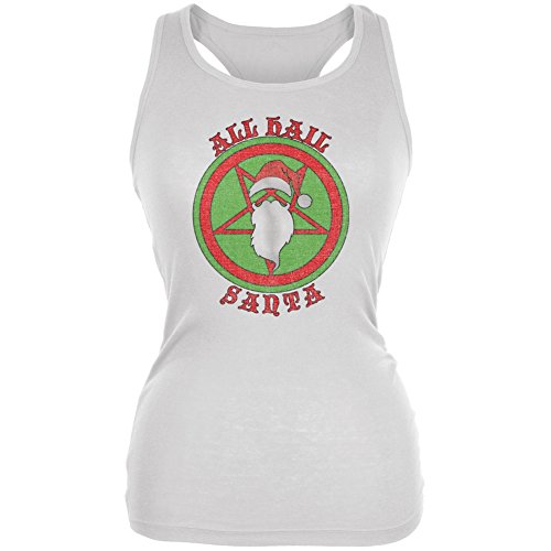 Funny Santa White Soft Juniors Tank Top - Christmas Holiday Party Outfit for Women & Teens - Perfect for Festive Gatherings & Gift Exchanges