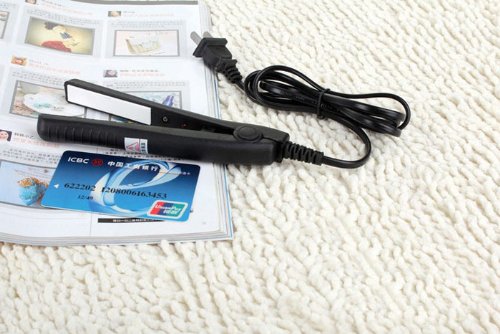 Shiusina Mini Ceramic Hair Straightener & Curling Iron - Portable Travel Hair Styler for Women, Black (One Size) | Perfect for Home, Salon & On-the-Go Styling