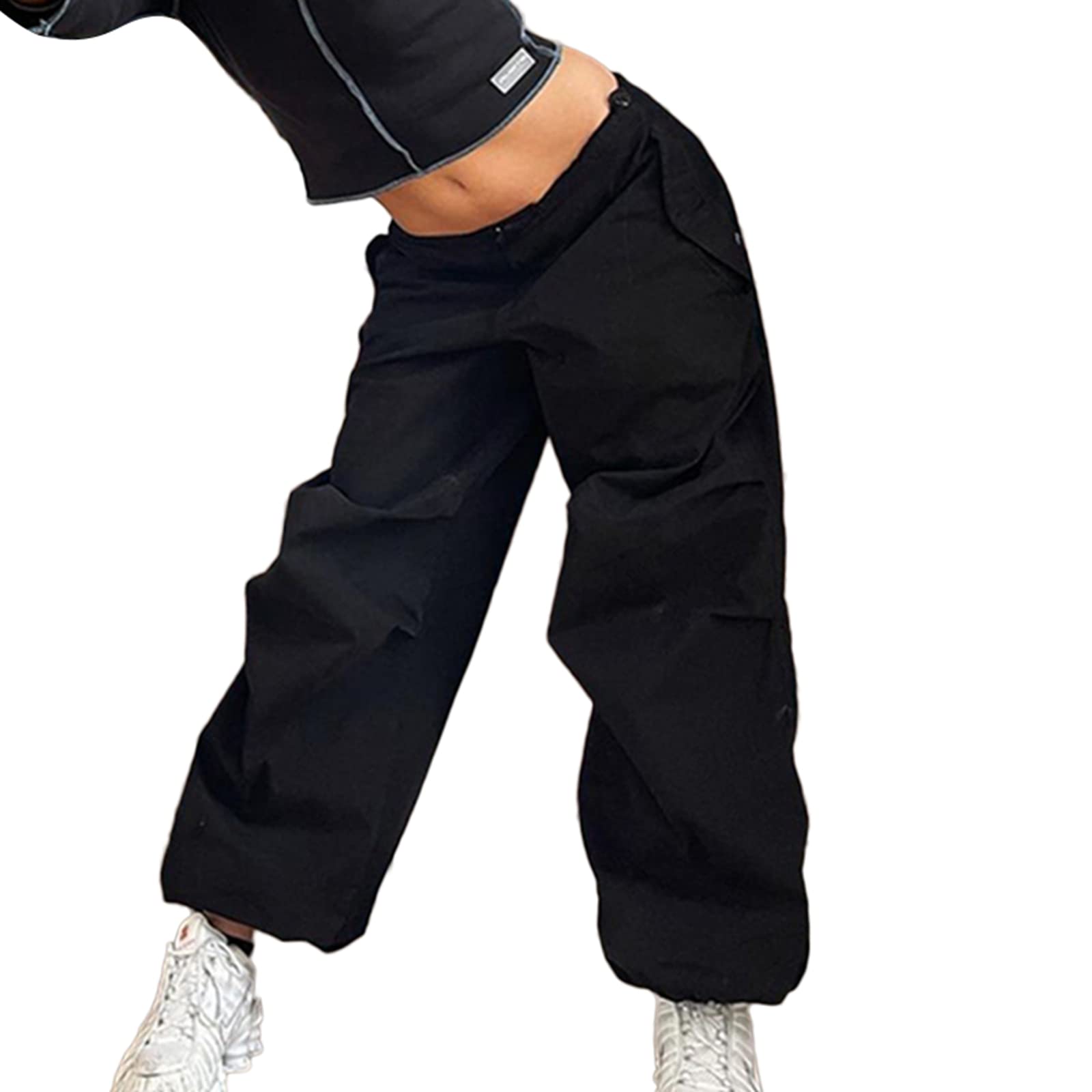 Y2K Baggy Cargo Pants for Women - Hip Hop Punk Joggers, Casual Sweatpants with Wide Leg & Loose Fit | Streetwear Fashion for Concerts, Raves & Everyday Wear