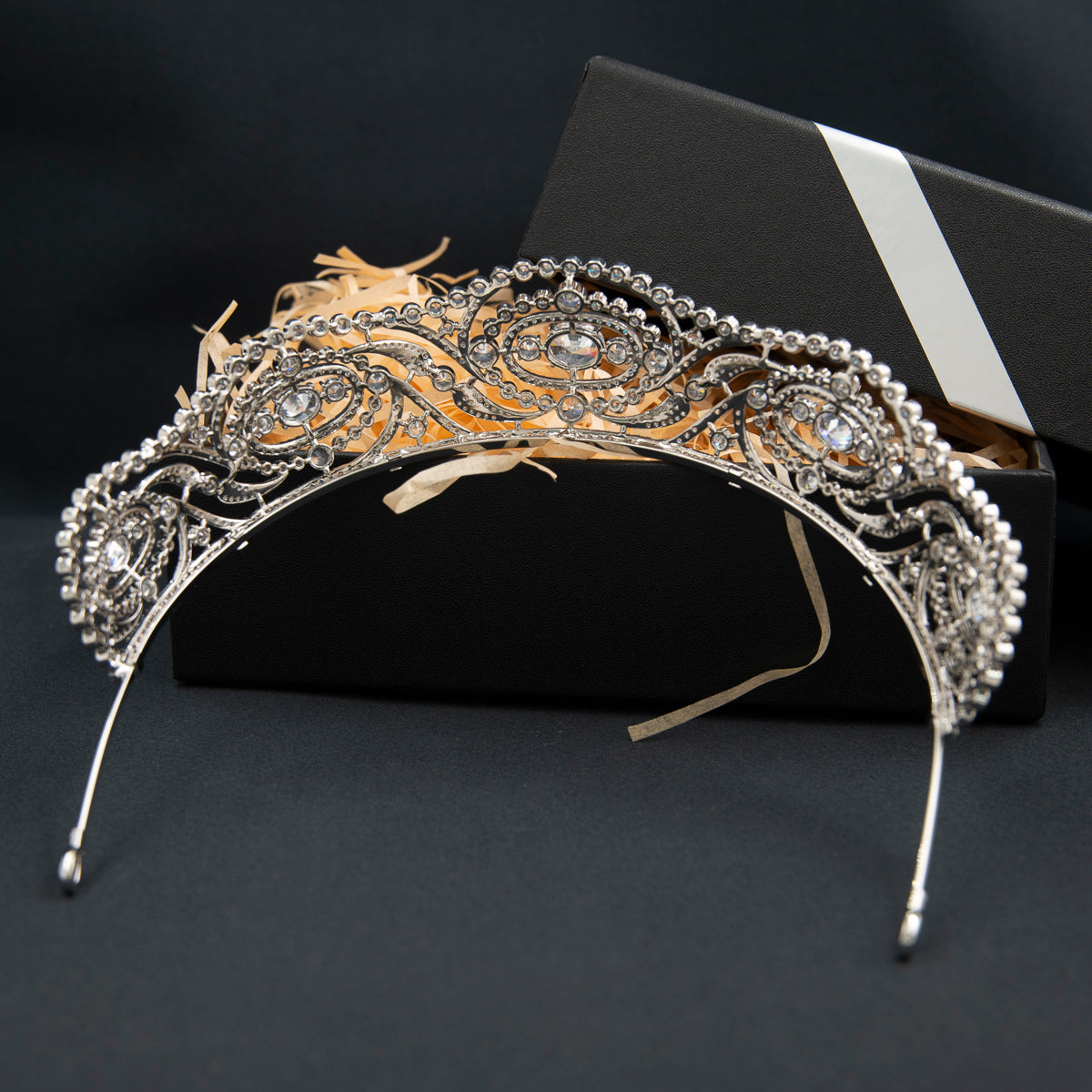 Duchess of Calabria Replica Tiara - Cubic Zirconia Royal Wedding Crown CH10375 | Perfect for Bridal Accessories, Cosplay & Special Occasions