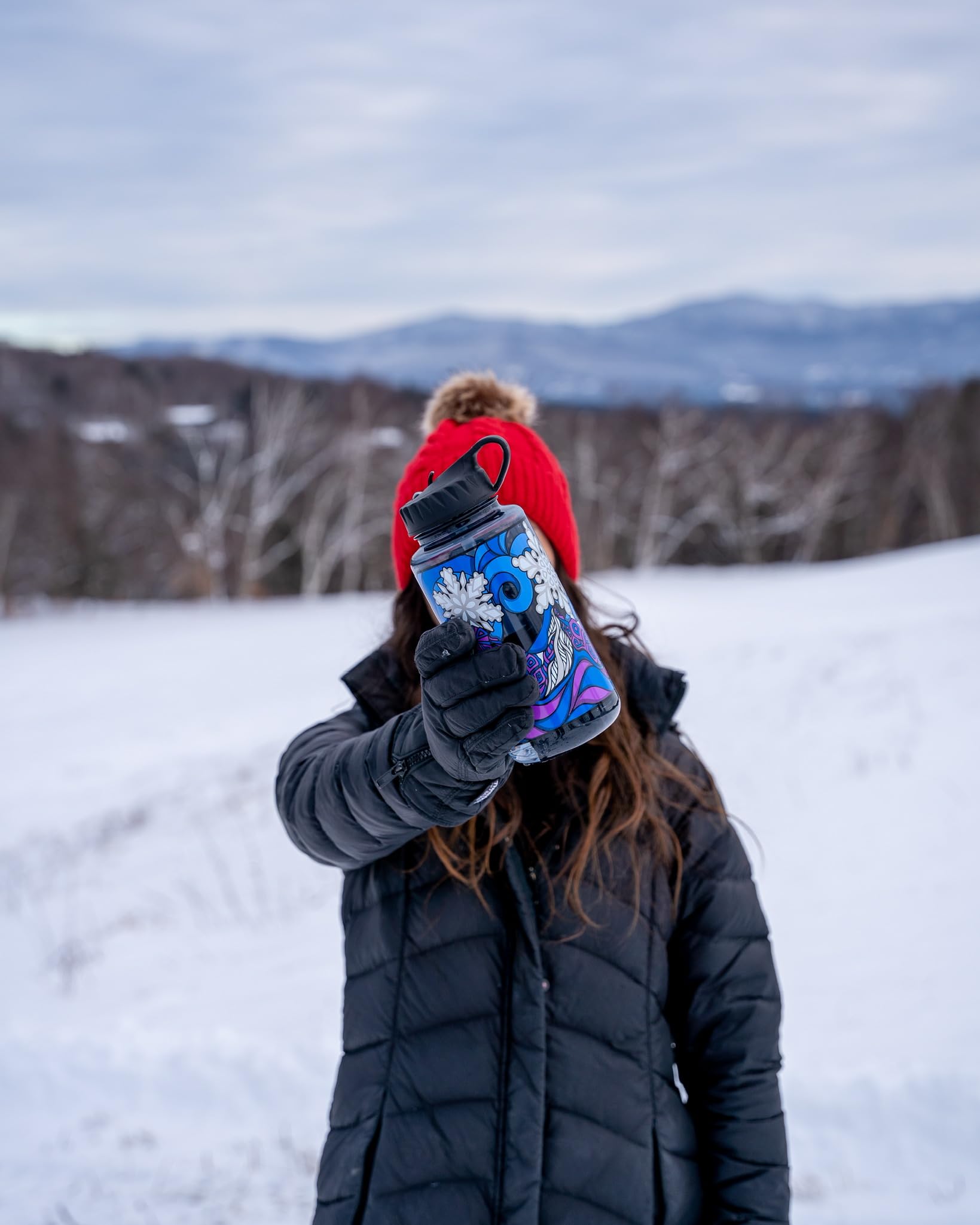 Epic Water Filters Nalgene OG Water Bottle with Built-in Filter - BPA Free, USA Made, Removes 99.99% of Tap Water Contaminants & PFAS - 32oz Reusable Water Bottle with POW Art Design - Perfect for Hiking, Camping, Travel and Outdoor Adventures