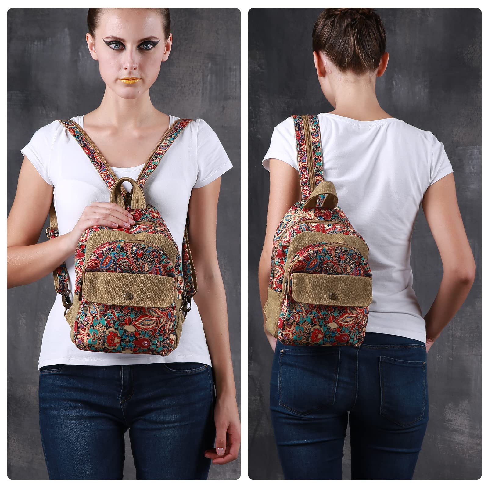 Premium Black Butterfly Women's Backpack - Stylish Crossbody Sling Bag for Travel, Hiking & Daily Use | Comfortable Chest Daypack (Khaki) | Perfect for Commuting, Outdoor Adventures & College Campus