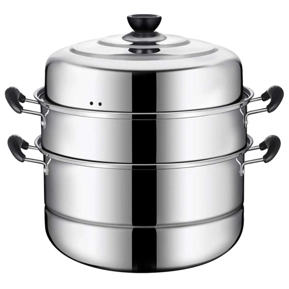 DOITOOL 3-Layer Stainless Steel Steamer Pot Set - Stackable Kitchen Cookware for Healthy Cooking | Perfect for Steaming Vegetables, Seafood & Dumplings