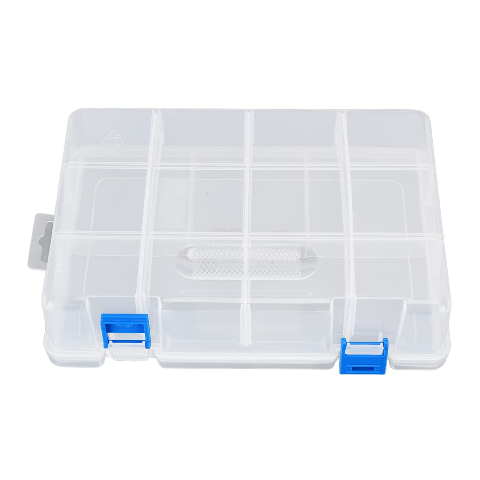 Hilitand Large Transparent Plastic Storage Box with Detachable Grids - Organizer for Earrings, Jewelry, Beads & Small Accessories - Perfect for Craft Rooms, Vanity Tables & Travel Organizing