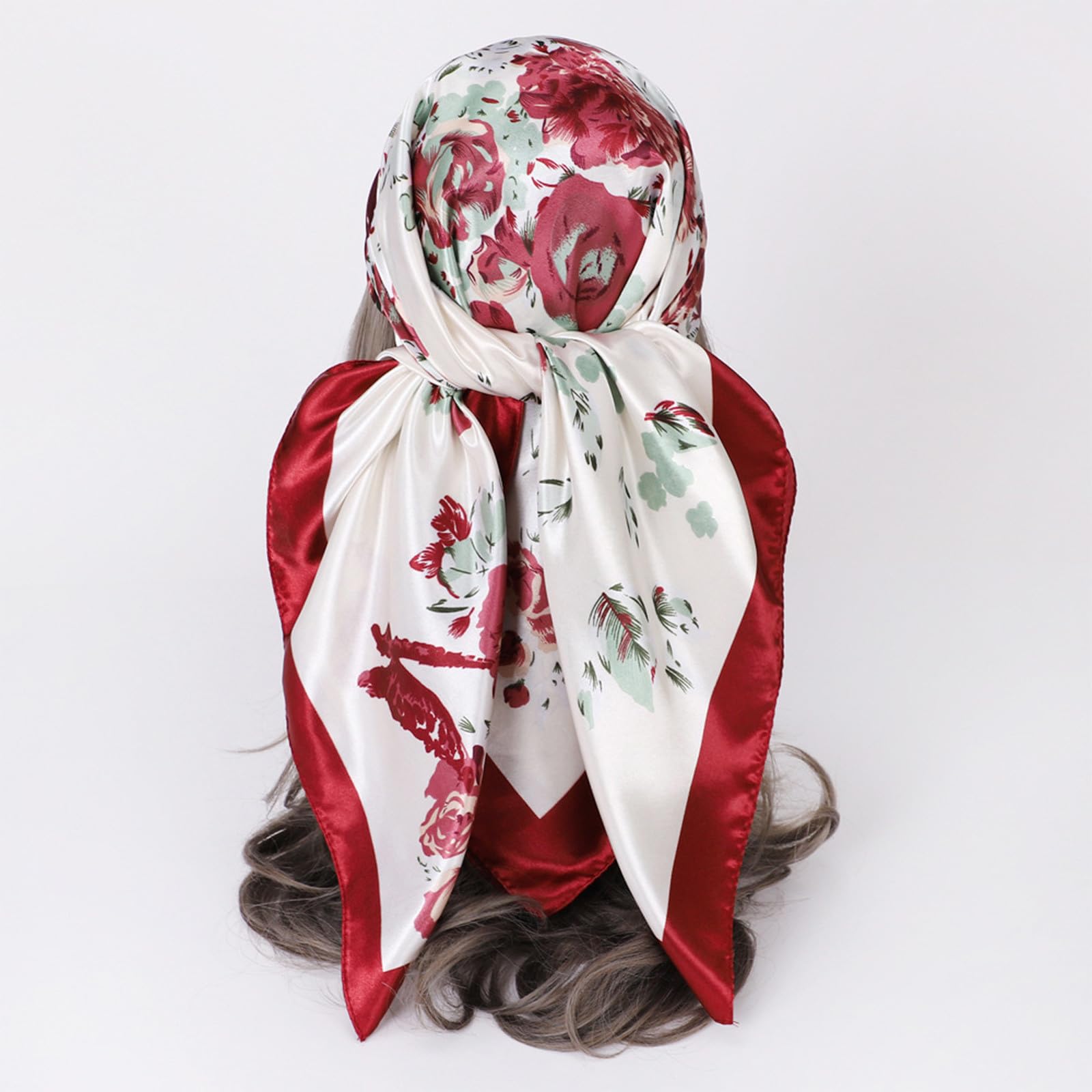 Oelaio Prime of The Day Deals - Women's Small Silk Scarf with Floral Print, Elegant Fashion Accessory for Literature Lovers | Perfect for Office, Party & Everyday Outfits