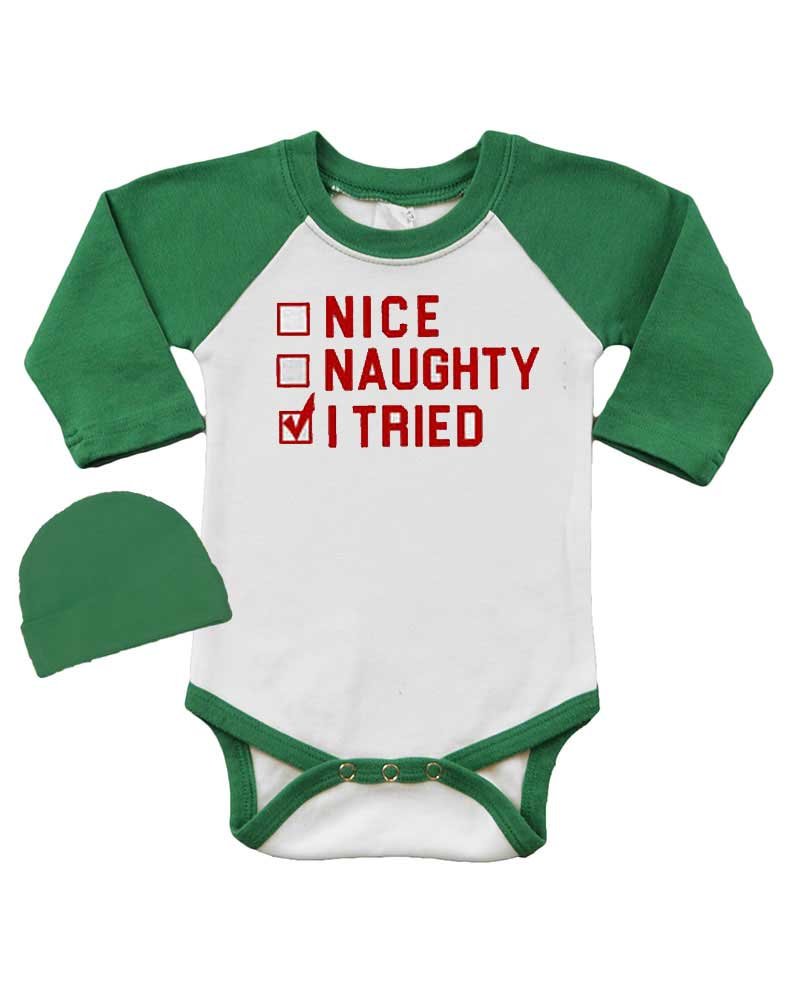 Long Sleeve Raglan Bodysuit & Cap Set - Cute & Playful Outfit for Women | Perfect for Casual Wear, Date Nights & Holiday Parties