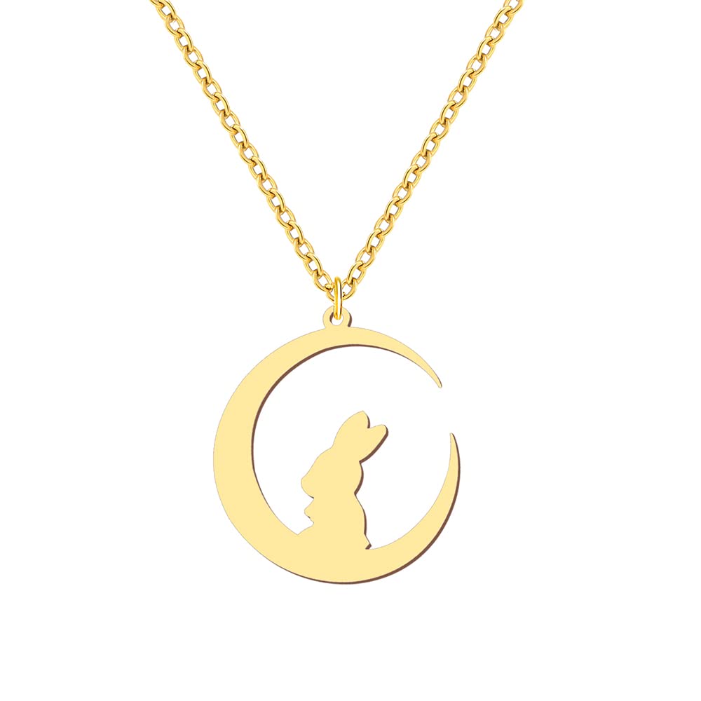 Elegant Rabbit Moon Necklace for Women & Teen Girls - Sterling Silver Rabbit Pendant Jewelry, Perfect Gift for Birthday, Christmas & Valentine's Day - Ideal for Casual Wear, Date Nights & Special Occasions