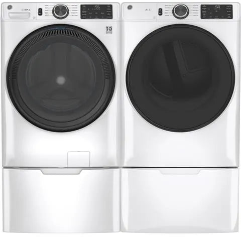 GE GFD55ESSNWW 28 Inch Smart Front Load Electric Dryer in White - Perfect for Laundry Rooms, Apartments, and Energy-Efficient Homes