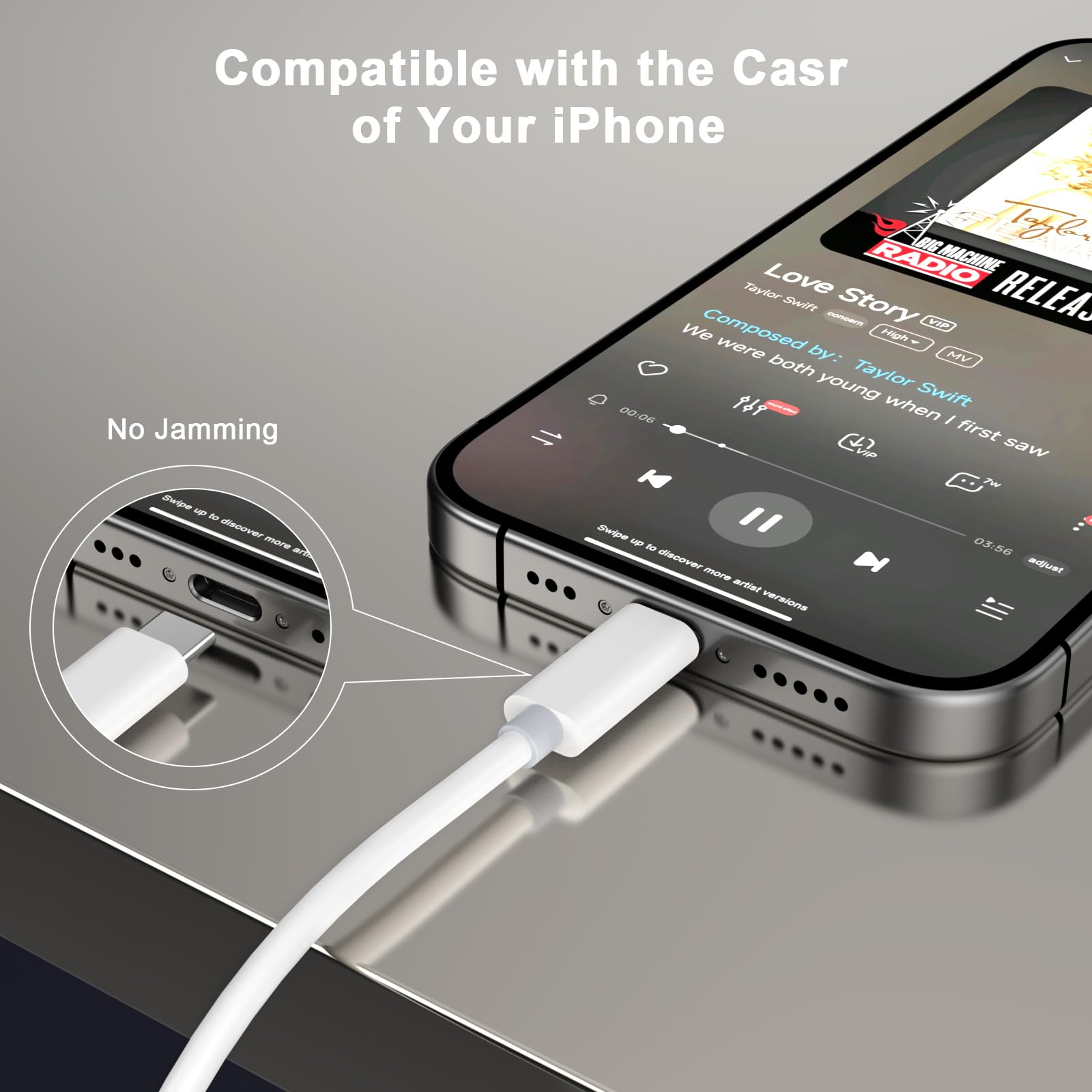 3.3ft USB Type C to 3.5mm Aux Audio Cable for iPhone 16/15 Series - Car, Home Stereo, Headphones & Speaker Compatible - Perfect for Music Streaming in Vehicles & Home Audio Systems