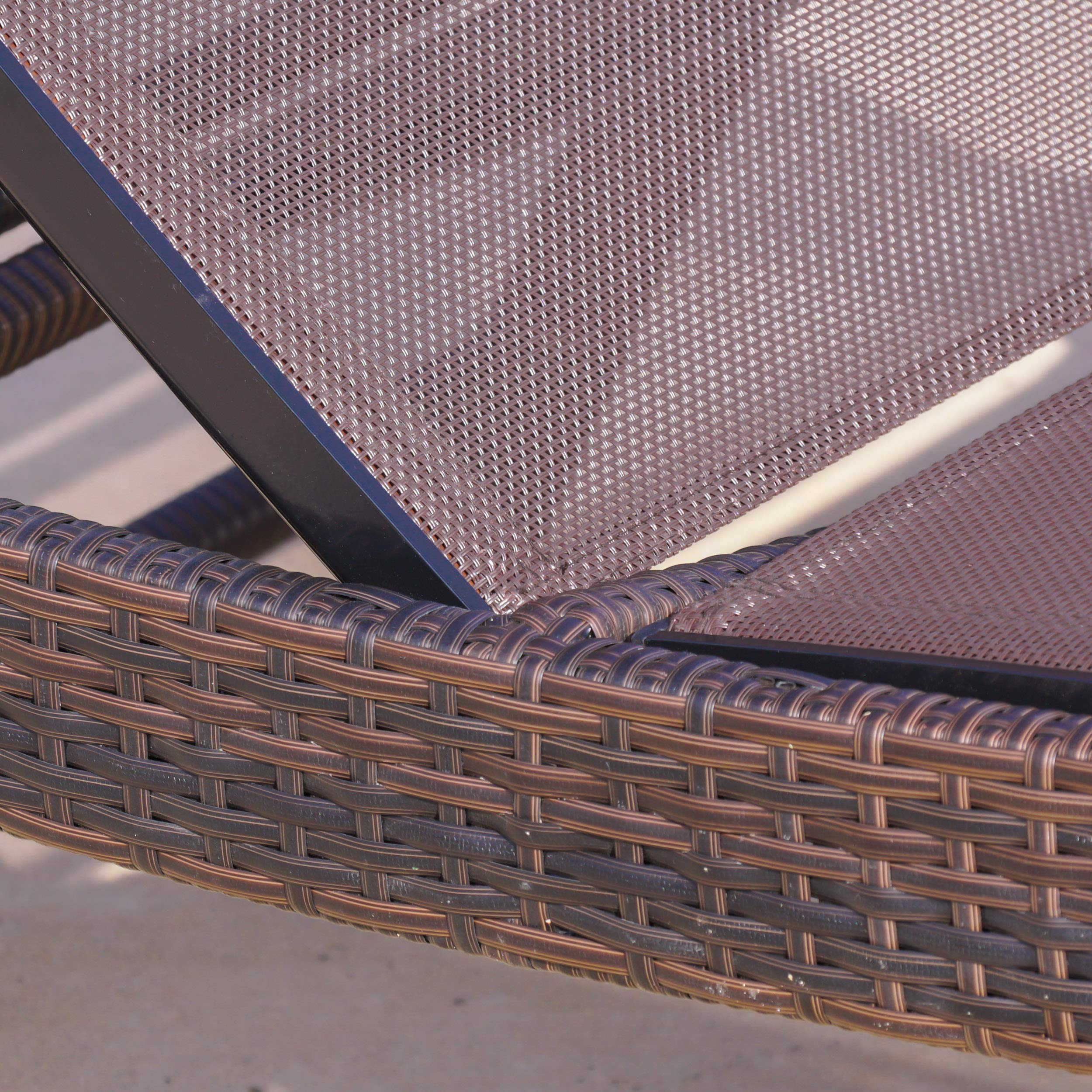 Christopher Knight Home Kauai Textilene Chaise Lounge - Brown Outdoor Patio Furniture for Poolside, Garden & Backyard Relaxation