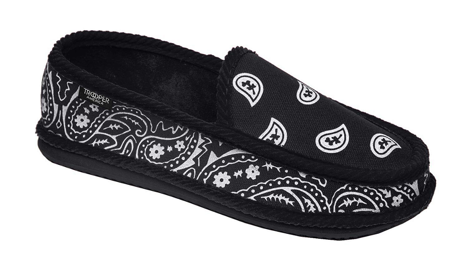 **Troooper America KS-002 Paisley Bandanna Slip-On House Slippers for Men & Women - Cozy Indoor Comfort for Home, Lounge, and Travel**