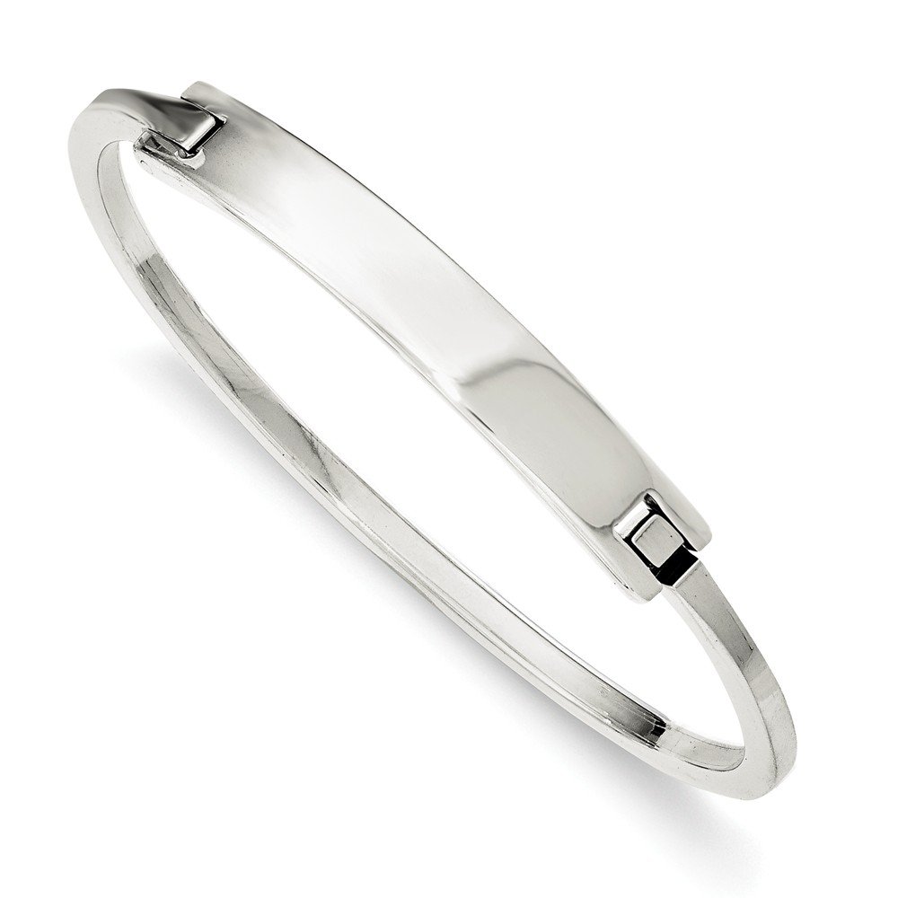 Sterling Silver ID Hinged Bangle Bracelet - Personalized Engraved Name Jewelry Gift for Women - Perfect for Anniversaries, Birthdays & Everyday Wear