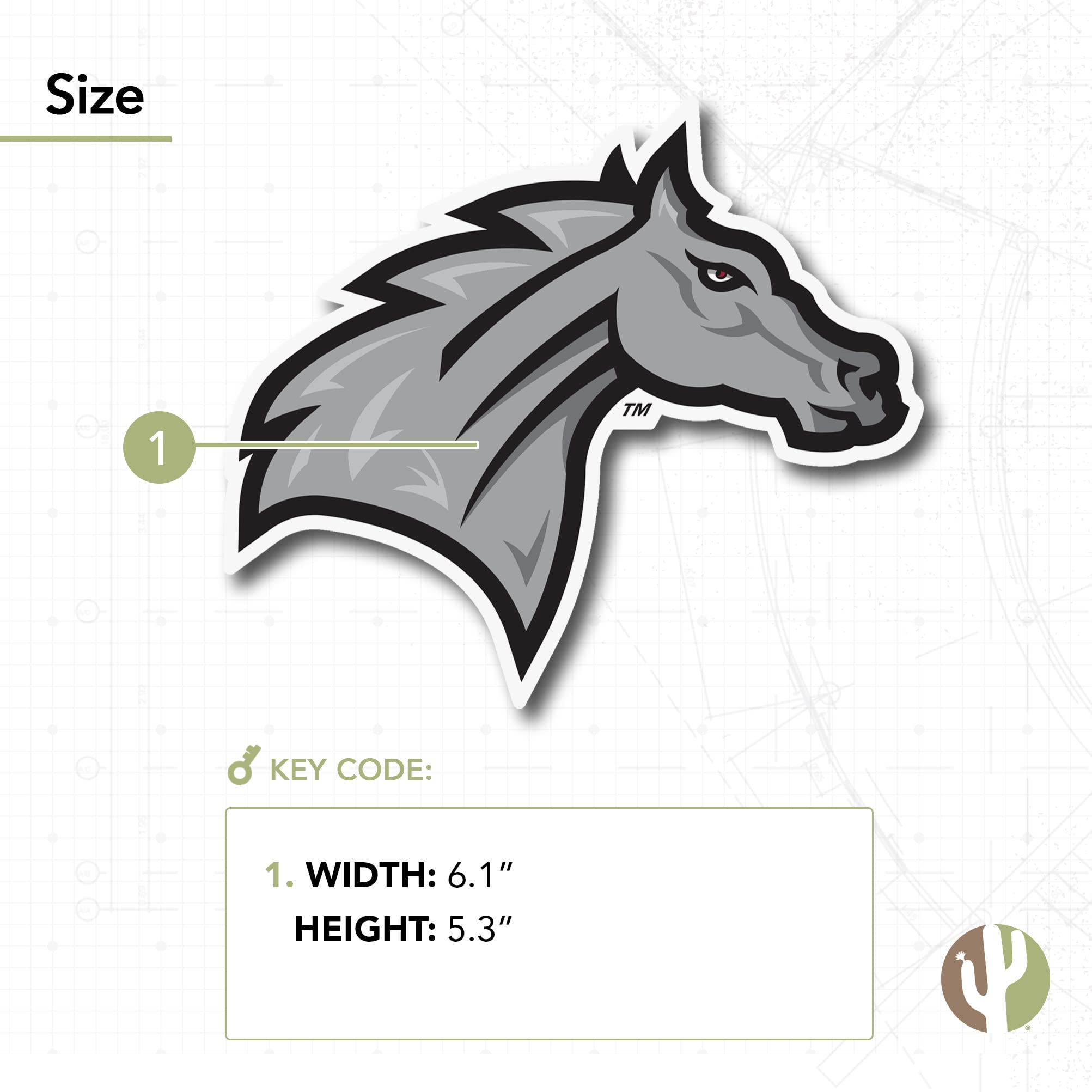 Cactus Rider University Sticker - Vinyl Decal for Laptop, Water Bottle, Car & Scrapbook - Western Bronco Design (IND 00031A) | Perfect for College Dorm Decor, School Spirit & Western-Themed Gifts