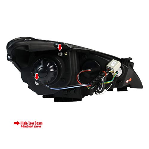 2010-2012 Hyundai Genesis Coupe Clear LED DRL Projector Headlights Pair (Left & Right) - High Visibility Daytime Running Lights for Enhanced Safety & Style