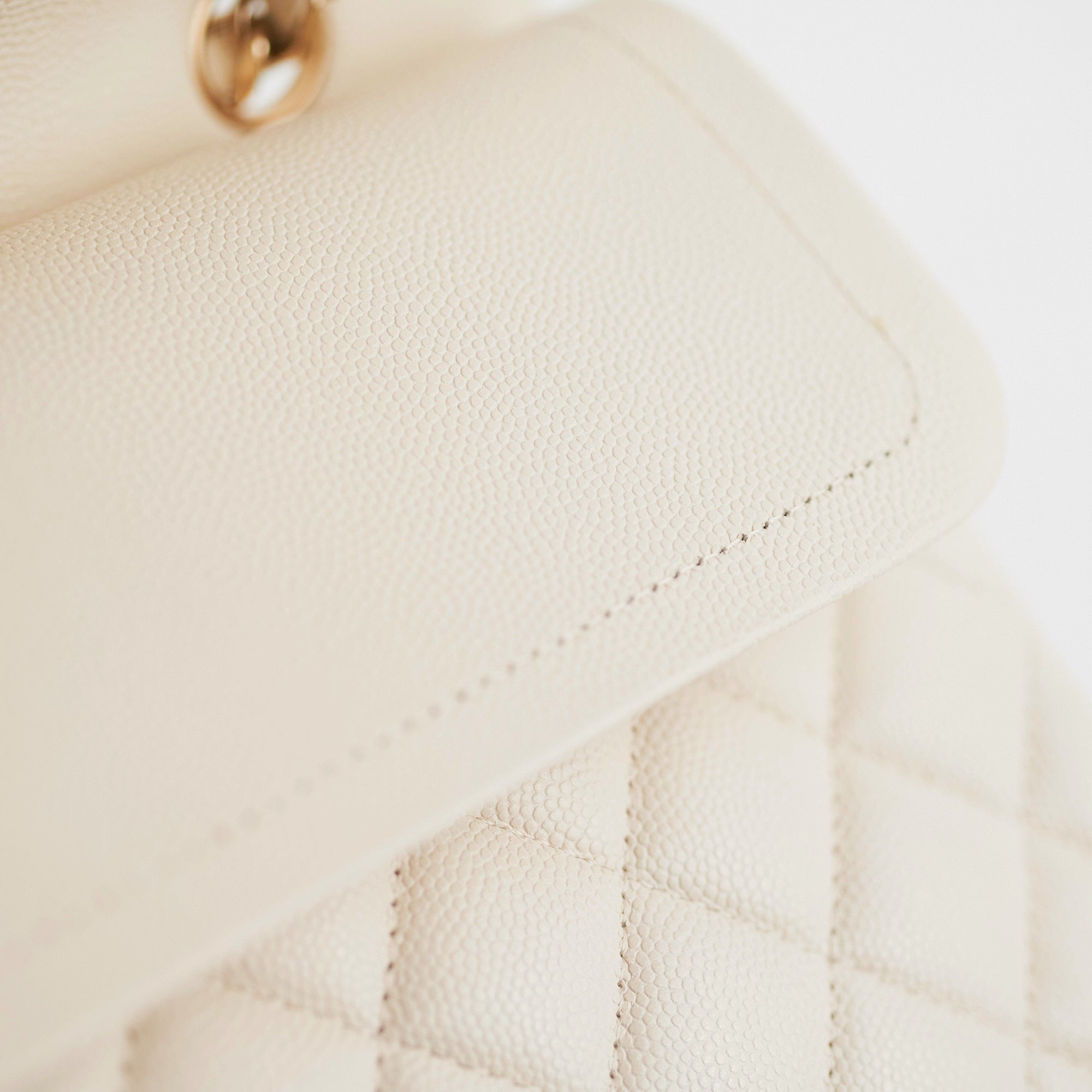 Chanel Quilted Caviar Medium/Large Double Flap Ivory Handbag - Luxury Designer Crossbody Bag for Women, Perfect for Date Night & Special Occasions