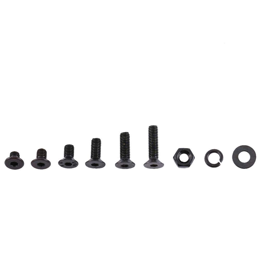300pcs M3 Black Alloy Steel Screws Nuts Bolts Assortment Kit - Hex Socket Screws with Hex Nuts & Washers - Hardware Replacement Set for DIY, Furniture Assembly, Electronics Repair, and Automotive Projects