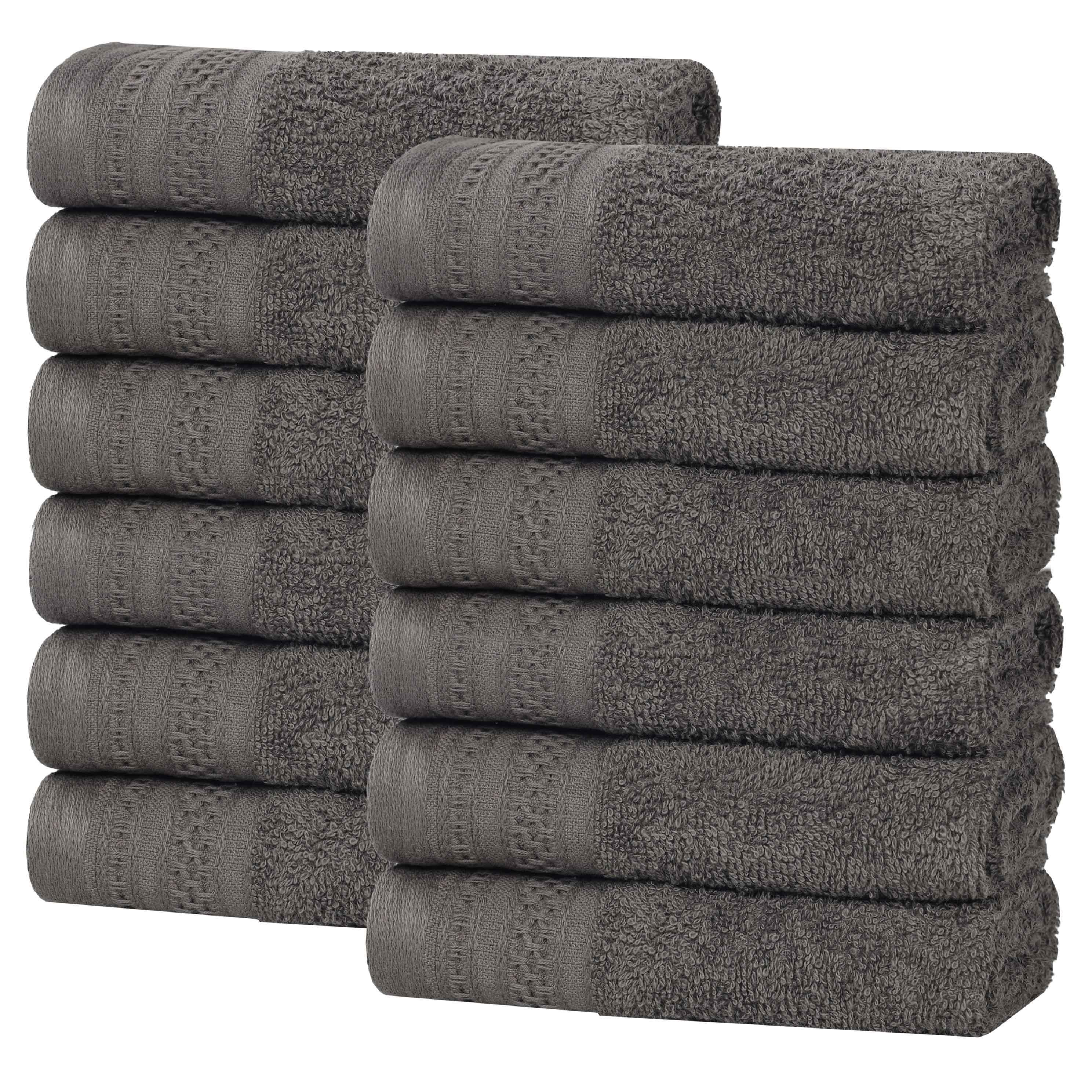 Premium Honeycomb Waffle Weave Cotton Face Towels - Ultra Soft & Absorbent Bath Towel Set of 12 for Spa, Gym, Travel & Luxury Home Use