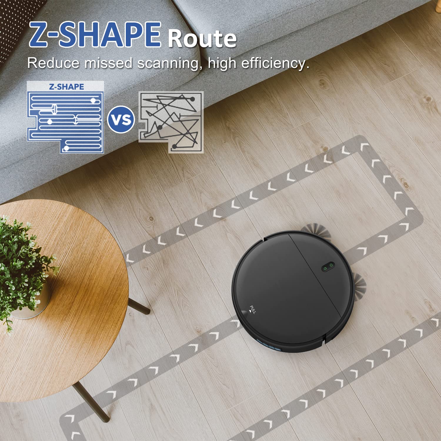 Smart Robot Vacuum and Mop Combo with WiFi/App/Alexa Control - 2-in-1 Self-Charging Robotic Cleaner with Water Tank & Dustbin - Slim Design for Hard Floors, Carpets & Pet Hair - Perfect for Home, Office & Pet Owners