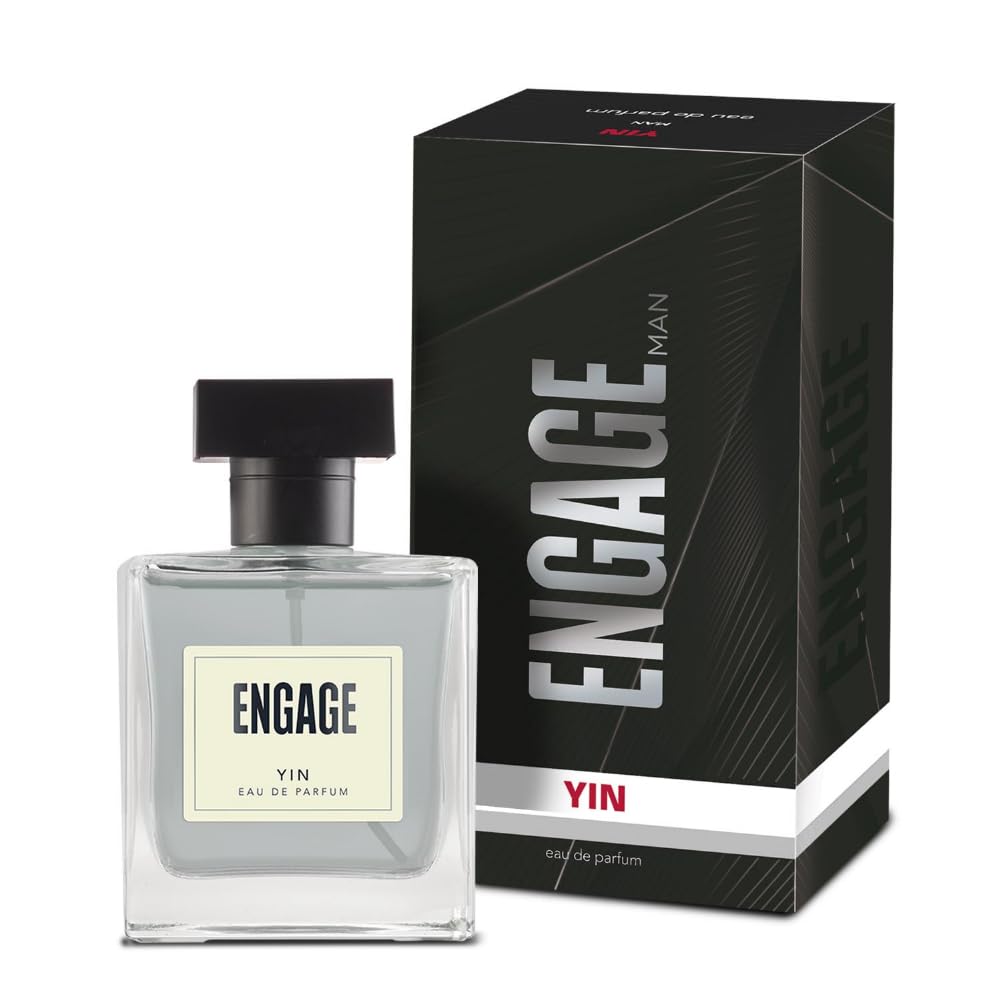 Engage Yin Perfume for Men - Long Lasting Spicy Woody Cologne | 100ml Eau de Toilette | Free Tester Included | Perfect Gift for Him | Office, Date Night & Special Occasions