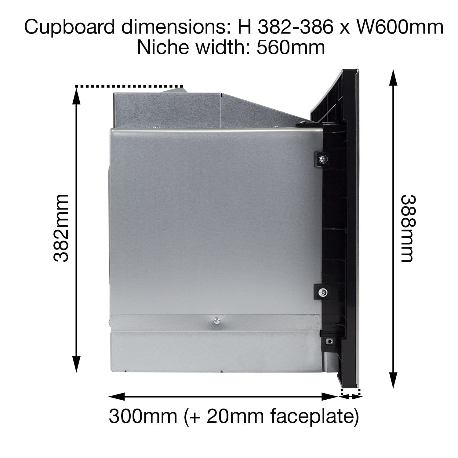 electriQ Built-In Microwave Oven - 1.1 Cu.ft Stainless Steel with 10 Power Levels for Kitchen, Home & Office Use