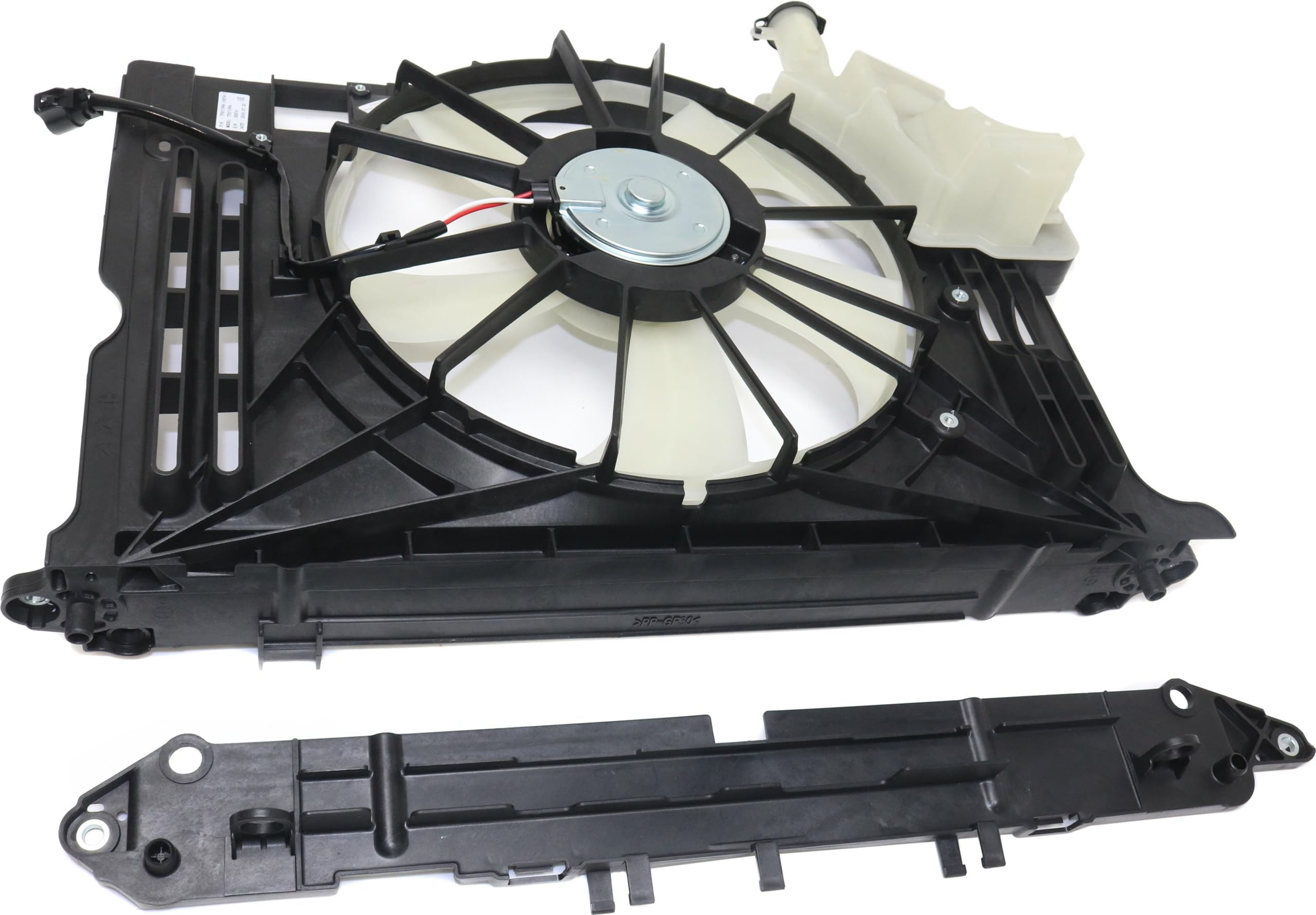 Go-Parts - Radiator Fan Assembly Replacement for Toyota Corolla 2014-2019 (Fits 2015 2016 2017 2018 Models) - Includes Coolant Tank & Upper Panel - Perfect for Engine Cooling System Repair & Maintenance