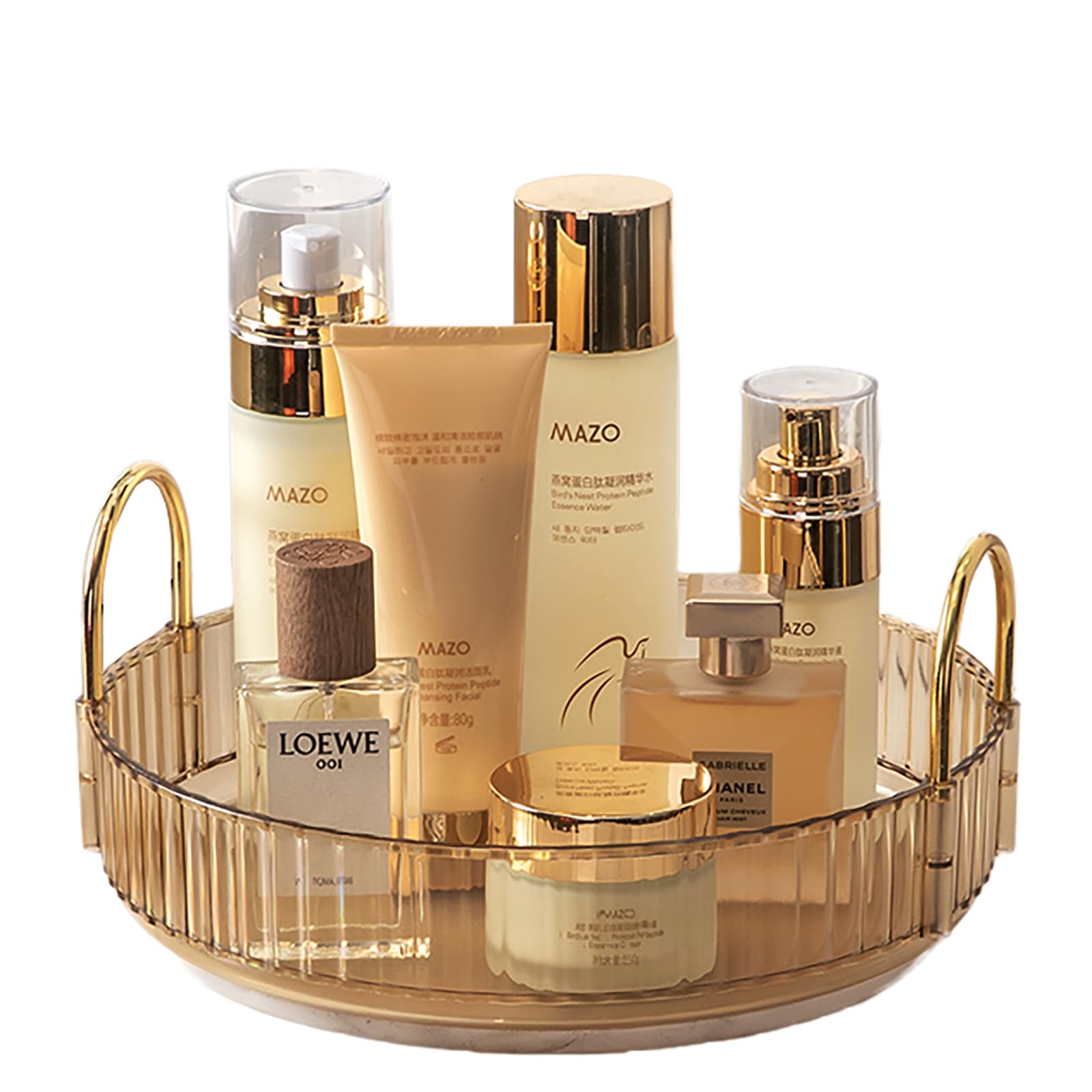 360° Rotatable Makeup Organizer & Cosmetic Storage - Thigies Beauty Organizer with Skincare Compartments | Perfect for Vanity Table, Bathroom Counter & Travel Beauty Case