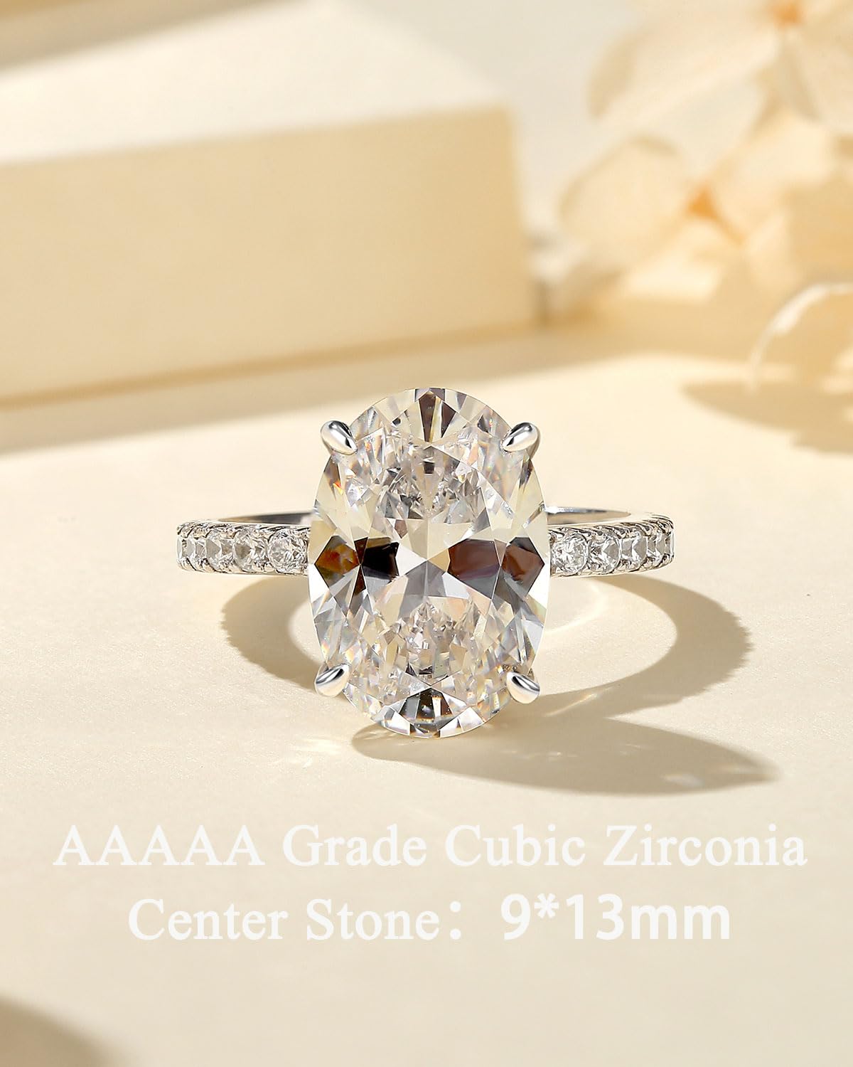 1.5/5.5CT Oval Cut Simulated Diamond Engagement Ring for Women - 925 Sterling Silver 18K Gold Plated Promise Ring - Perfect for Proposals, Anniversaries & Special Occasions