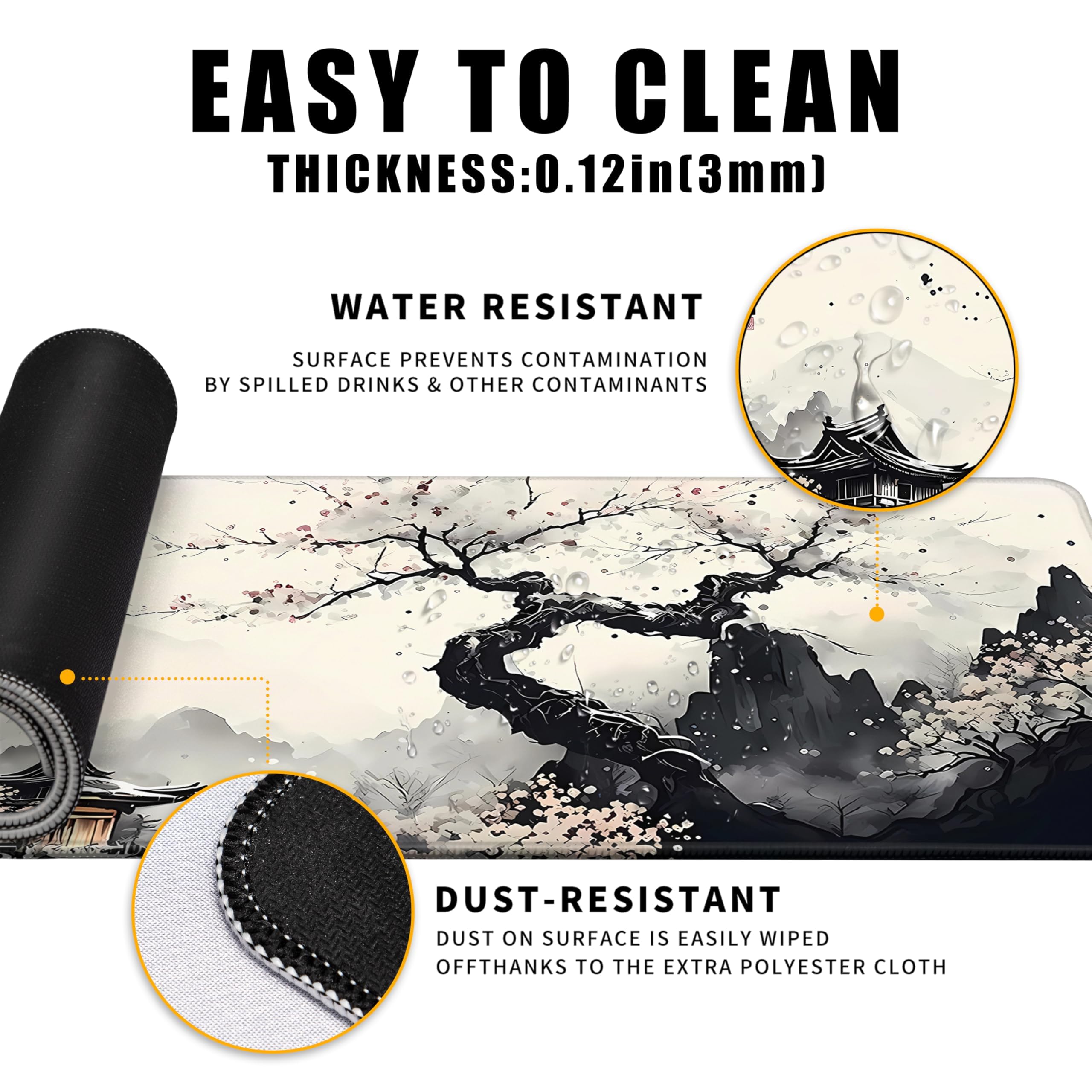 Japanese Cherry Blossom Extended XL Gaming Mouse Pad - 31.5