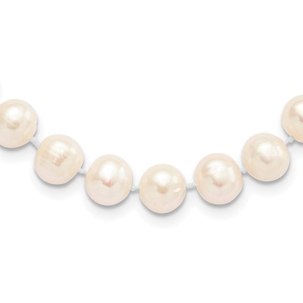 925 Sterling Silver 8mm White Freshwater Cultured Pearl Necklace for Women - Elegant Chain Jewelry Gift for Wedding, Anniversary & Special Occasions