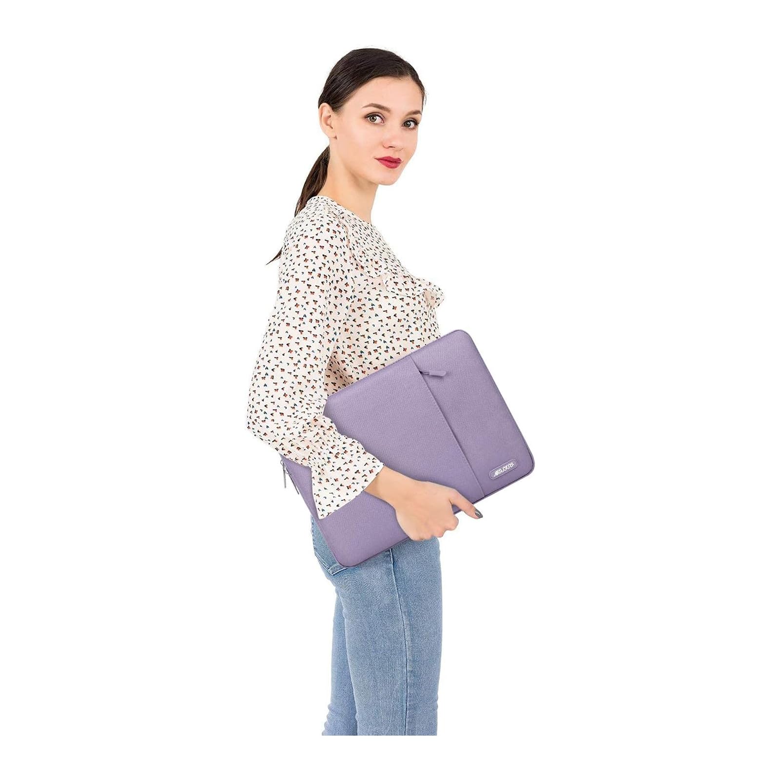 MOSISO 16 Inch Laptop Sleeve Bag for MacBook Pro 16 M4/M3/M2/M1, HP, Acer, Dell, Lenovo, ASUS 15-15.6 Inch Notebooks - Durable Polyester Vertical Computer Case with Pocket (Purple) - Perfect for Work, School & Travel Protection
