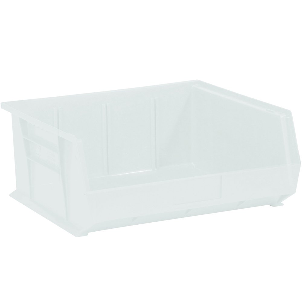 Aviditi 6-Pack Clear Plastic Stackable Storage Bins with Hanging Hooks, 14.75