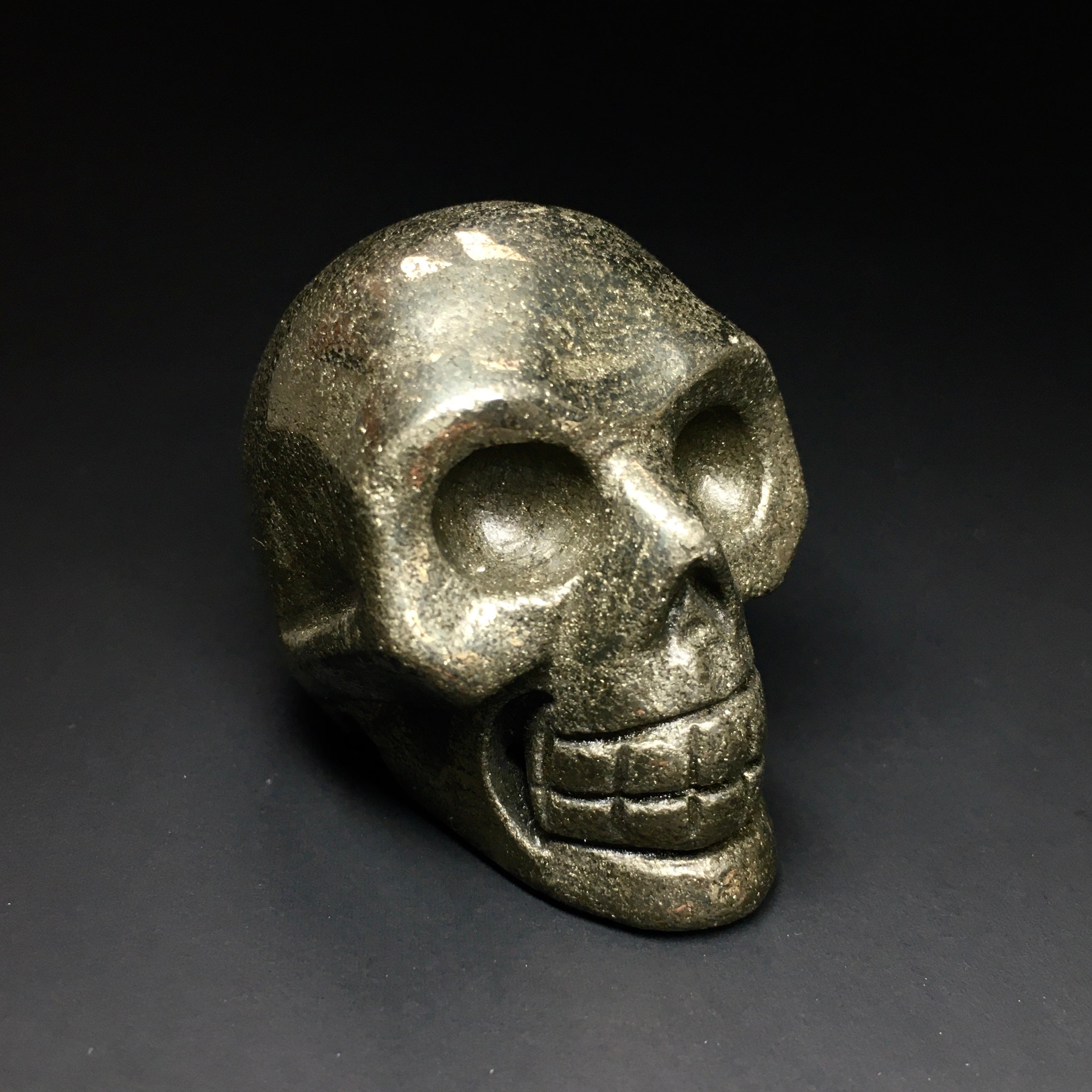 Natural Pyrite Skull - Handcrafted Mineral Specimen for Home Decor, Meditation & Spiritual Healing | Unique Gift for Collectors & Crystal Enthusiasts