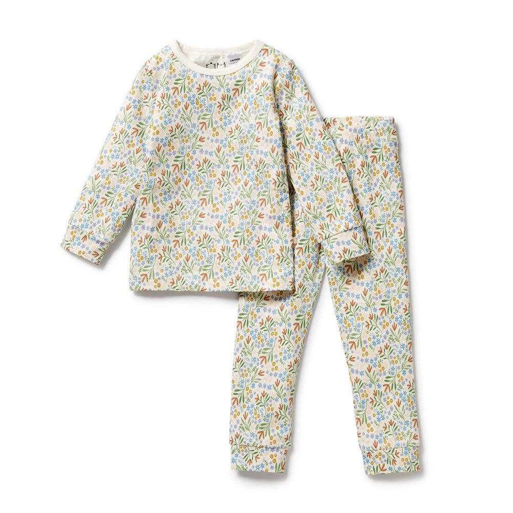 Organic Floral Long Sleeve Pajamas for Women - Soft Cotton Sleepwear Set, Comfortable Nightwear for Lounge & Sleep - Perfect for Relaxing at Home, Cozy Evenings & Gift Giving