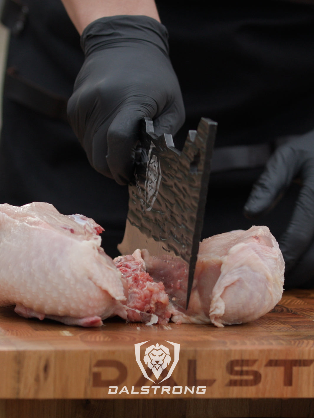 Dalstrong Obliterator Cleaver Knife - Premium Barbarian Series with Acacia Wood Stand - Perfect for Butchering, Meat Processing & Outdoor Cooking