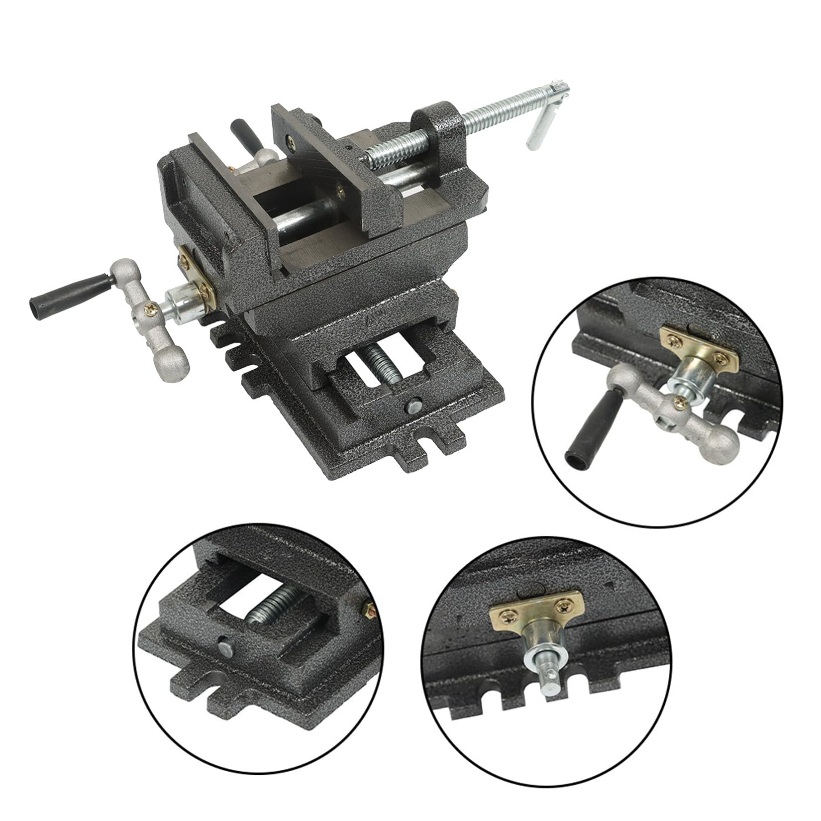 4 Inch Heavy Duty Cross Slide Drill Press Vise - Benchtop X-Y Compound Vise for Milling Machine & Mechanical Equipment - Precision Metalworking & Woodworking Tool - Black