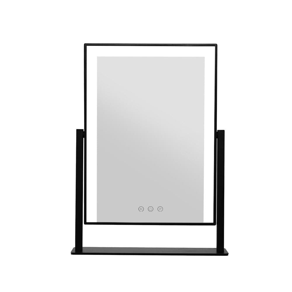 Embellir 30x40cm LED Lighted Makeup Mirror - Adjustable Standing Vanity Mirror with Bright Lights for Perfect Makeup Application - Ideal for Home, Salon, and Travel Use