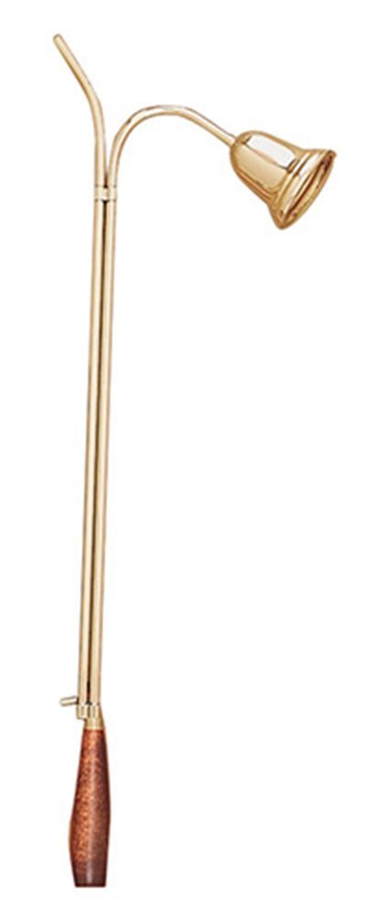 Premium Brass Candle Lighter & Bell Snuffer with Ergonomic Wood Handle - 24 Inch Long Reach for Fireplace, Altar, Chandelier & Home Decor