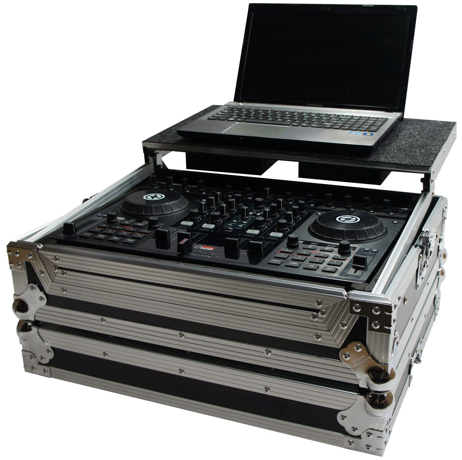 Harmony HCTKS4LT Flight Glide Laptop Stand & Custom Case - Compatible with American Audio VMS4 DJ Controller - Perfect for DJs, Music Producers & Live Performances