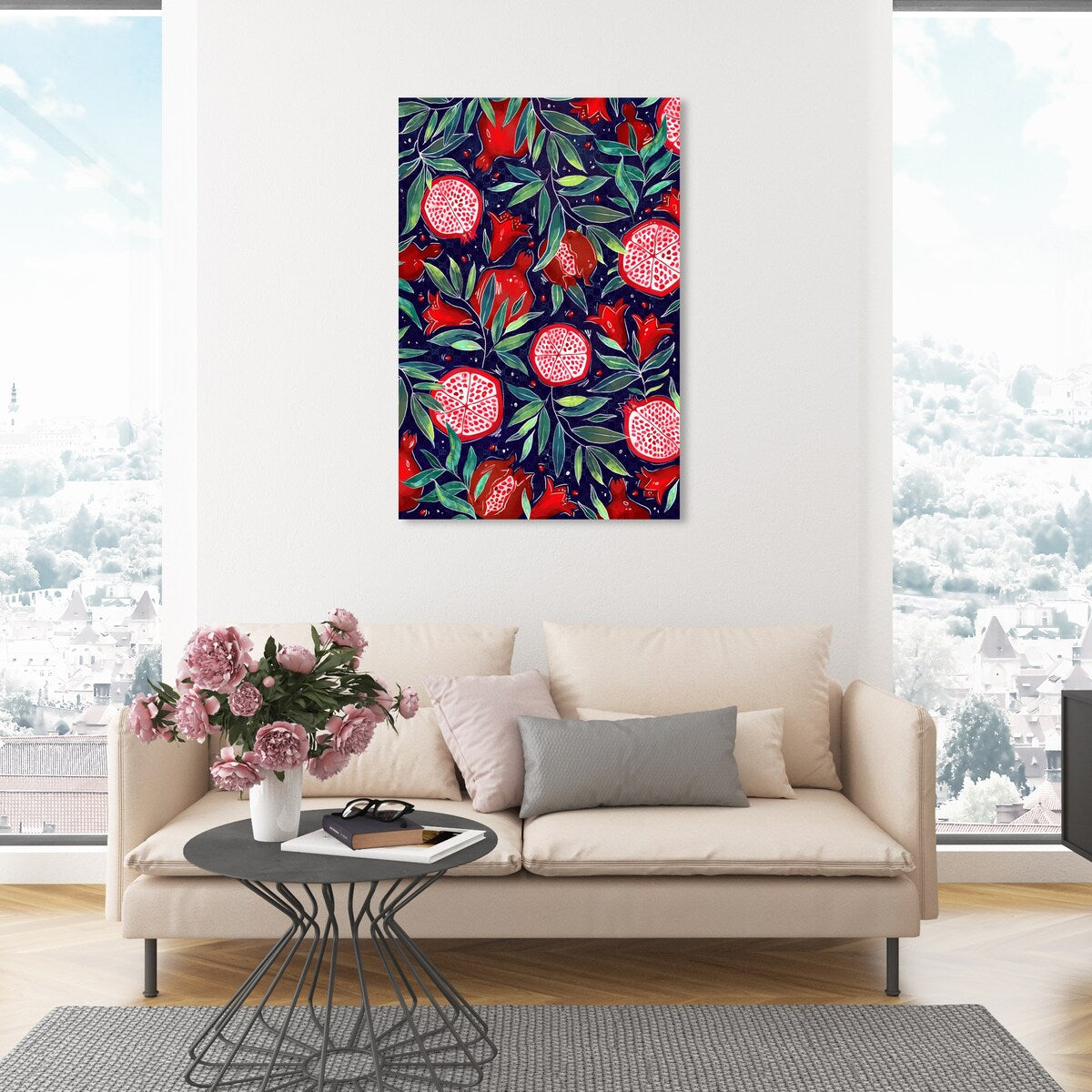 Blooming Tropical Flowers White Canvas Wall Art Print - Cabin & Lodge Decor for Kitchen, Living Room, Bedroom - Perfect for Home, Office & Gift Giving