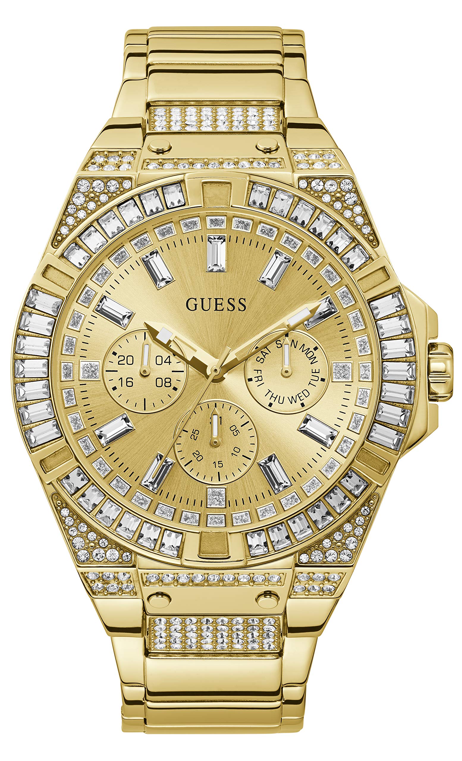 GUESS Men's Stainless Steel Quartz Watch - Waterproof, Durable & Stylish for Business, Casual & Outdoor Activities
