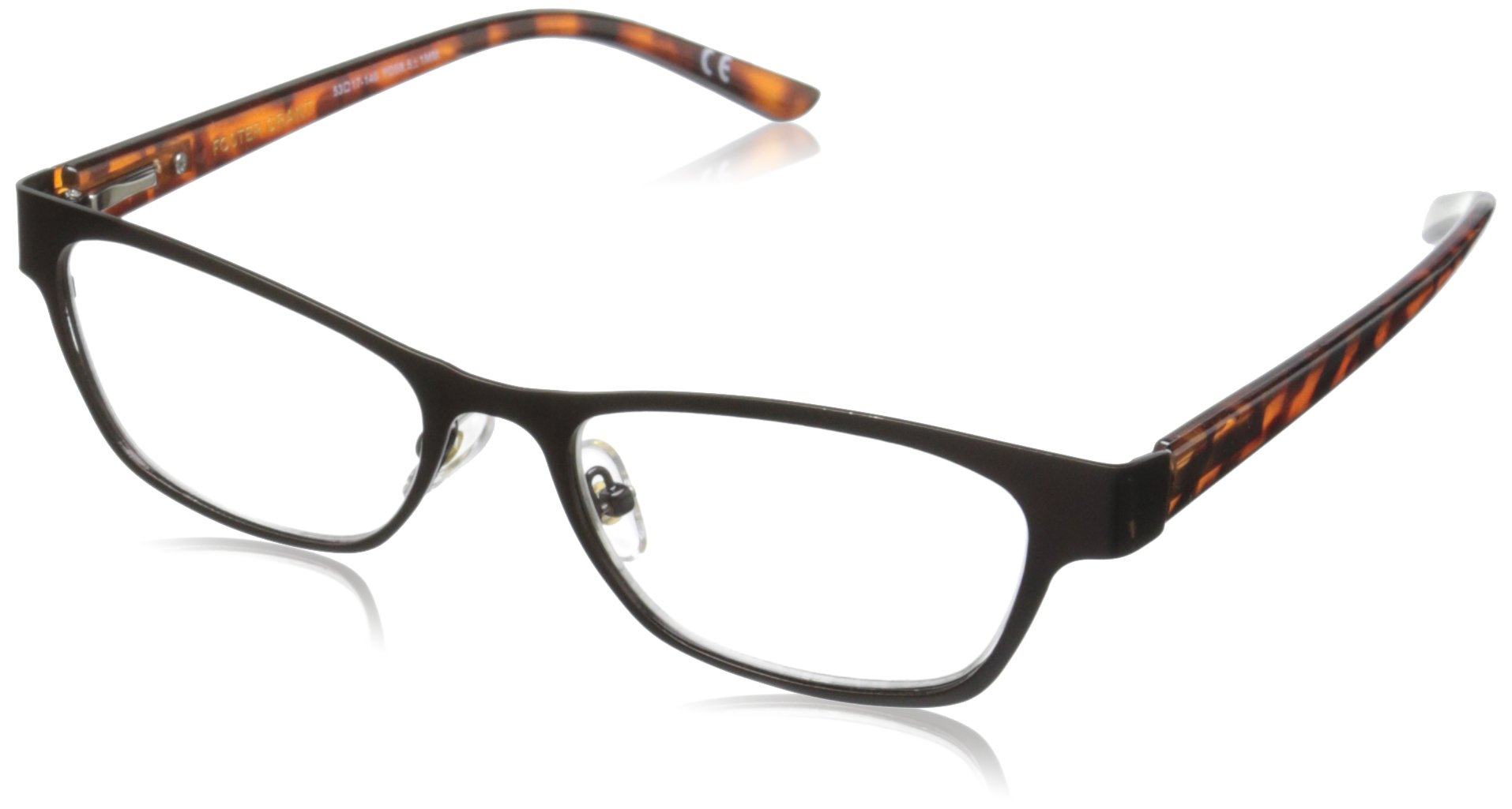 Foster Grant Women's Sarah Round Reading Glasses +1.50 +2.00 +2.50 +3.00 Strength | Lightweight Metal Frame | Blue Light Blocking | Perfect for Reading, Computer Work & Office Use