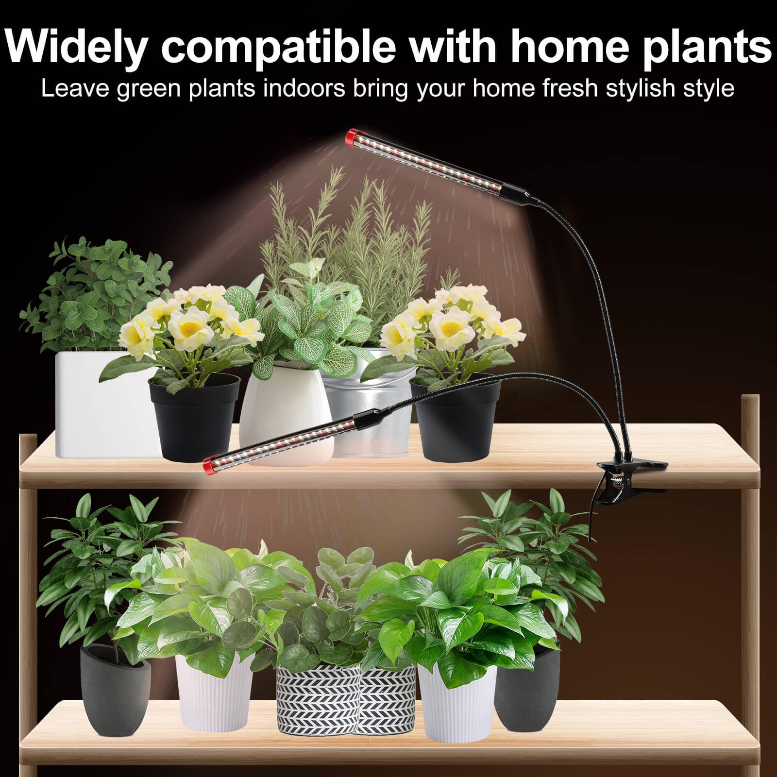 Best Clip Grow Lights for Seed Starting with Timer - Full Spectrum Brightest 18W LED Plant Growing Lamp for Indoor Plants, Bonsai, Seedlings - Perfect for Home Gardening, Hydroponics & Indoor Herb Gardens