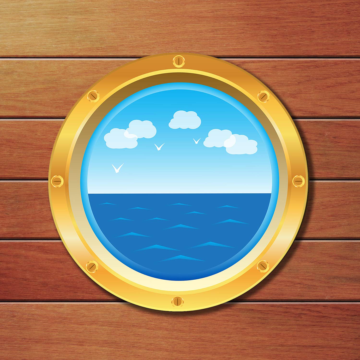 Outus Cruise Ship Porthole Stickers - Nautical Wall & Window Decals for Cruise Themed Parties, Birthday Decor, Carnival & Room Decorations | Perfect for Cruise Cabin, Kids Bedroom & Nautical Events