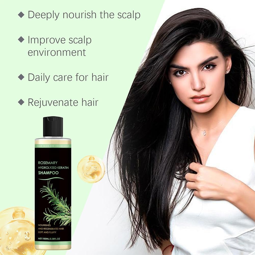 Hydrolyzed Keratin Hair Growth Shampoo for Women & Men - Natural Thickening & Strengthening Formula for Weak, Brittle Hair (1 Pack) | Daily Hair Care for Fuller, Healthier Locks