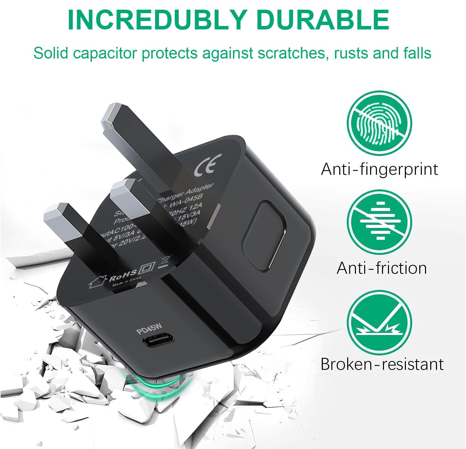 45W Super Fast USB C Charger for Samsung Galaxy S25 Ultra/S24 Ultra/S23 FE/A56 5G/S24 Plus/S22/S21/A55/A36/A34/A15/A25/A53, Tab S7/S8/S9/S10 & iPhone 16/16 Pro Max - Fast Charging Adapter with Cable for Home, Office, and Travel