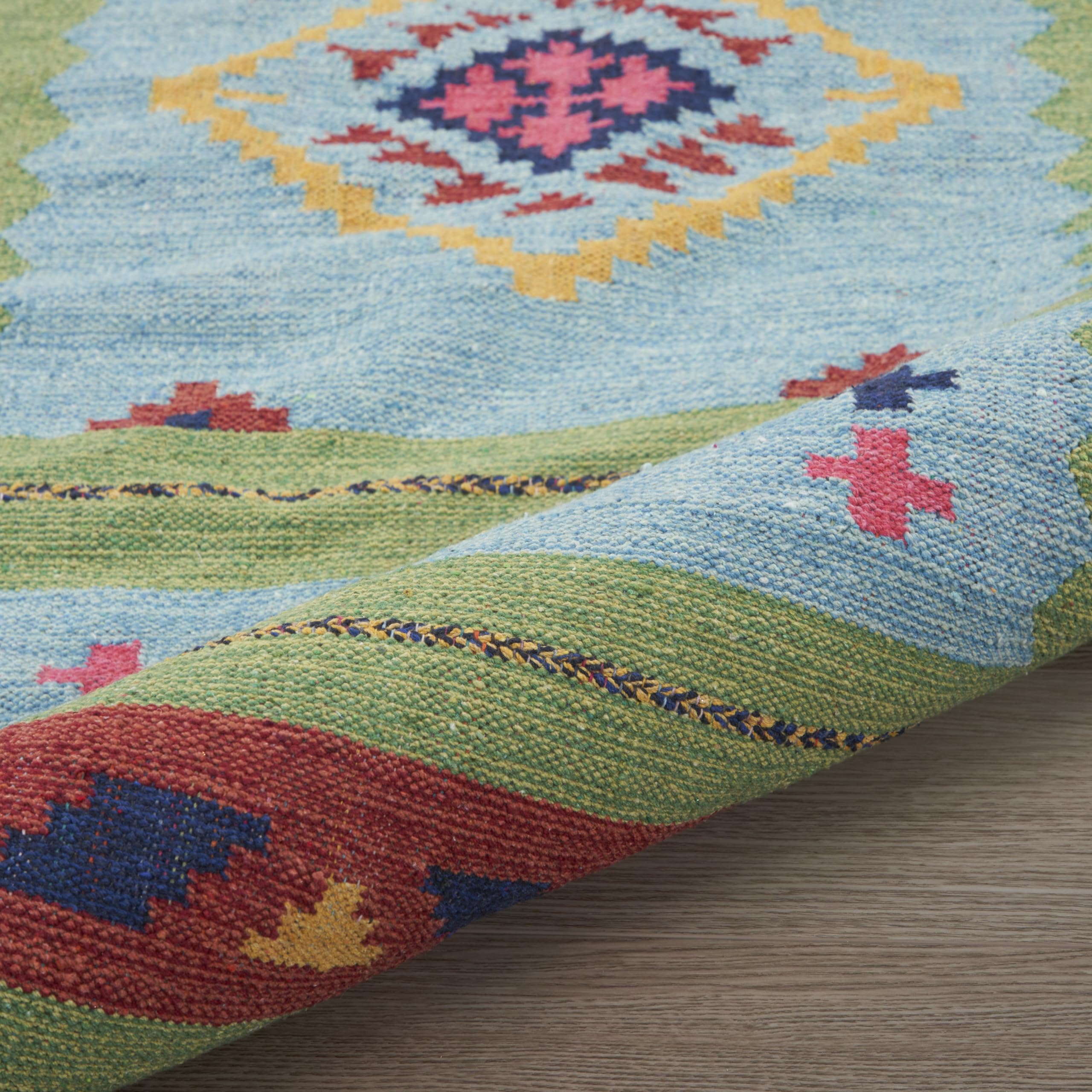 Nourison Baja Tribal Blue/Green 3'6